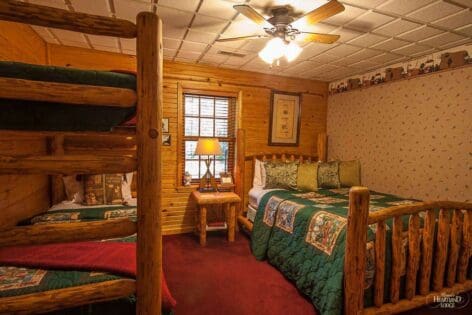 Original Lodge Room with three beds